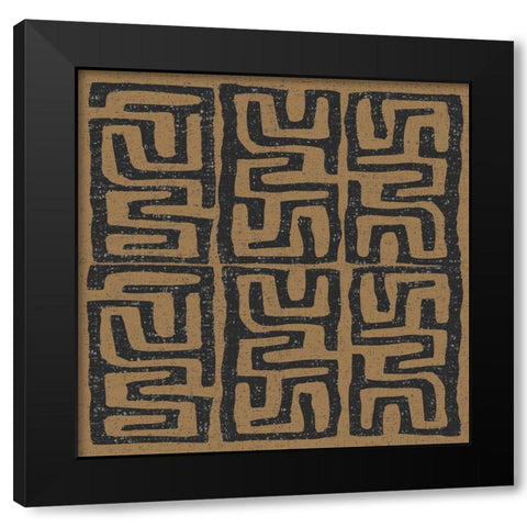 Kuba Play III Brown Black Modern Wood Framed Art Print with Double Matting by Warrick, Cheryl