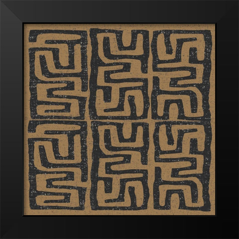Kuba Play III Brown Black Modern Wood Framed Art Print by Warrick, Cheryl