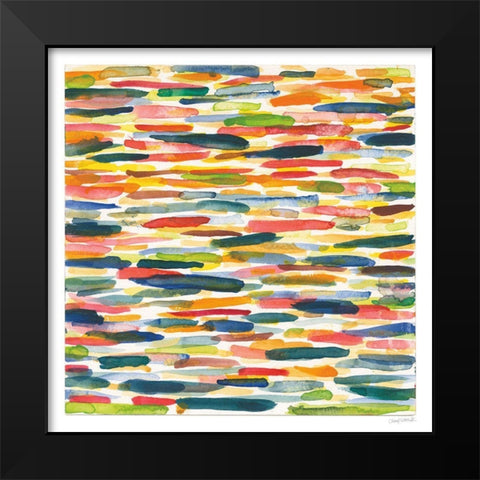 Colorful Patterns X Black Modern Wood Framed Art Print by Warrick, Cheryl
