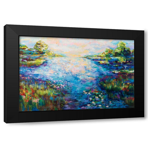 Monet Day Black Modern Wood Framed Art Print by Vertentes, Jeanette