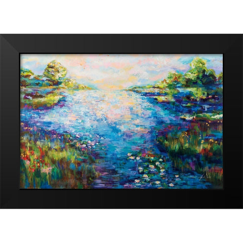 Monet Day Black Modern Wood Framed Art Print by Vertentes, Jeanette
