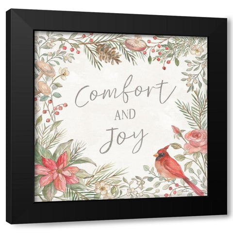 Woodland Christmas III Black Modern Wood Framed Art Print with Double Matting by Vassileva, Silvia