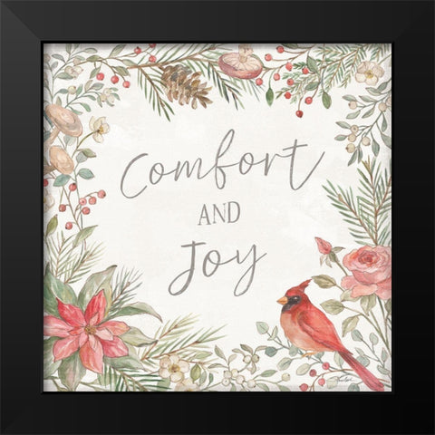 Woodland Christmas III Black Modern Wood Framed Art Print by Vassileva, Silvia