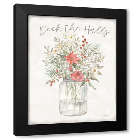 Woodland Christmas V Black Modern Wood Framed Art Print by Vassileva, Silvia