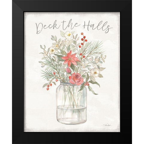 Woodland Christmas V Black Modern Wood Framed Art Print by Vassileva, Silvia