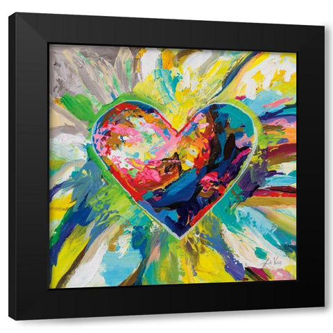 Blooming Love Too Black Modern Wood Framed Art Print by Vertentes, Jeanette