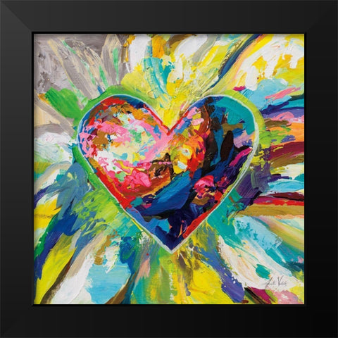 Blooming Love Too Black Modern Wood Framed Art Print by Vertentes, Jeanette