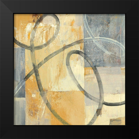 Ribbon Dance I Autumn Black Modern Wood Framed Art Print by Hristova, Albena