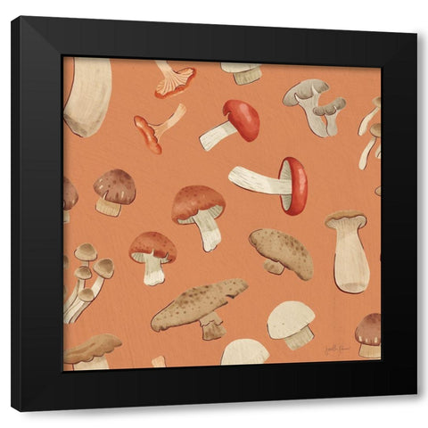 Mushroom Madness Pattern IB Black Modern Wood Framed Art Print with Double Matting by Penner, Janelle