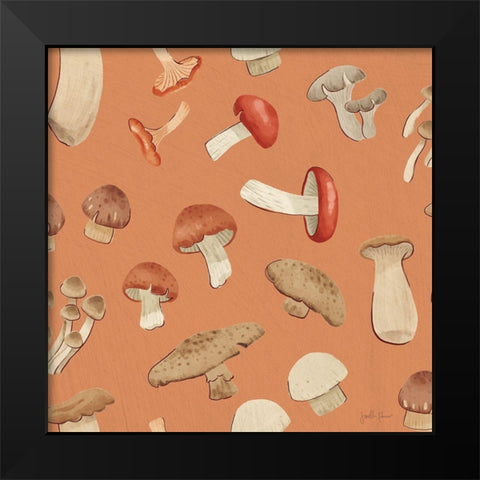 Mushroom Madness Pattern IB Black Modern Wood Framed Art Print by Penner, Janelle