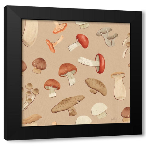 Mushroom Madness Pattern IC Black Modern Wood Framed Art Print by Penner, Janelle