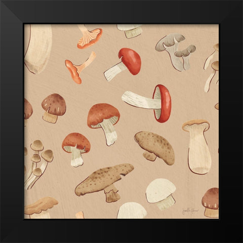 Mushroom Madness Pattern IC Black Modern Wood Framed Art Print by Penner, Janelle