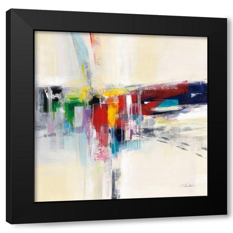 Rainbow Kaleidoscope Black Modern Wood Framed Art Print with Double Matting by Vassileva, Silvia