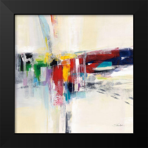 Rainbow Kaleidoscope Black Modern Wood Framed Art Print by Vassileva, Silvia