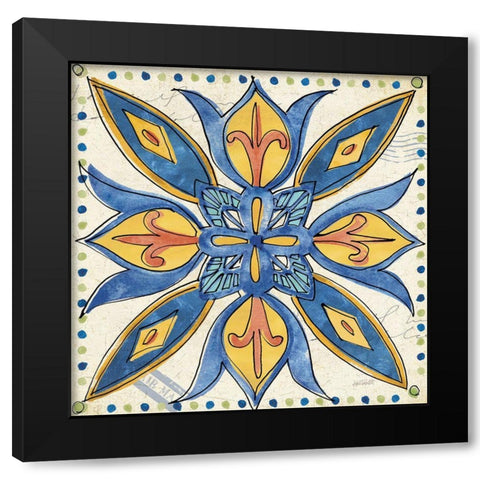 Tuscan Sun Tiles II Talavera Black Modern Wood Framed Art Print by Tavoletti, Anne