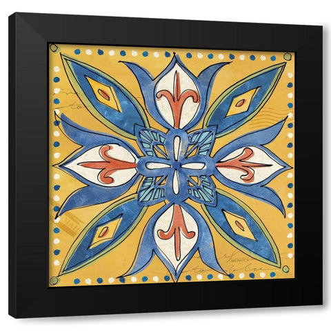 Tuscan Sun Tiles II Color Talavera Black Modern Wood Framed Art Print with Double Matting by Tavoletti, Anne