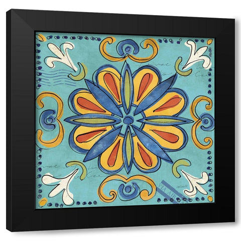 Tuscan Sun Tiles IV Color Talavera Black Modern Wood Framed Art Print with Double Matting by Tavoletti, Anne