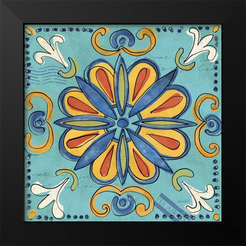 Tuscan Sun Tiles IV Color Talavera Black Modern Wood Framed Art Print by Tavoletti, Anne