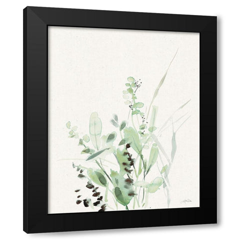 Grasses II on Linen Black Modern Wood Framed Art Print by Pete, Katrina