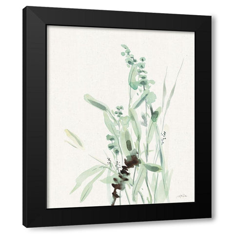 Grasses III on Linen Black Modern Wood Framed Art Print with Double Matting by Pete, Katrina
