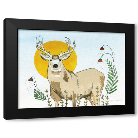 Spirit Deer Black Modern Wood Framed Art Print by Gallagher, Megan