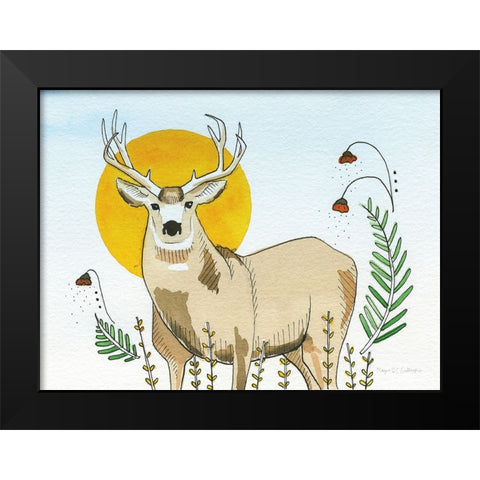 Spirit Deer Black Modern Wood Framed Art Print by Gallagher, Megan