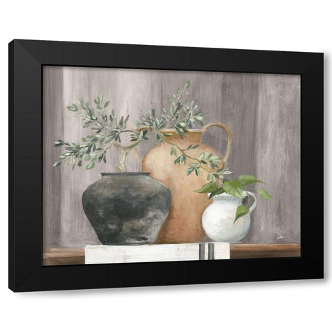 Simplicity Gray Black Modern Wood Framed Art Print with Double Matting by Purinton, Julia