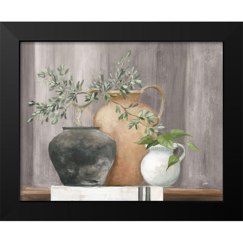 Simplicity Gray Black Modern Wood Framed Art Print by Purinton, Julia