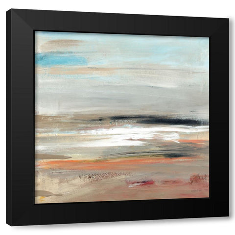 Earth Black Modern Wood Framed Art Print by Nai, Danhui