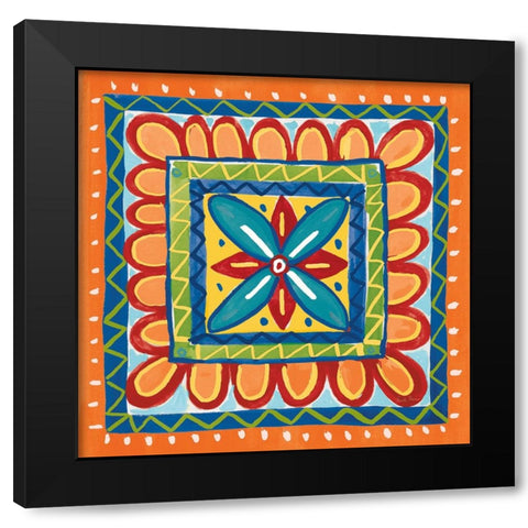 Mucho Caliente IX Orange Black Modern Wood Framed Art Print with Double Matting by Zaman, Farida