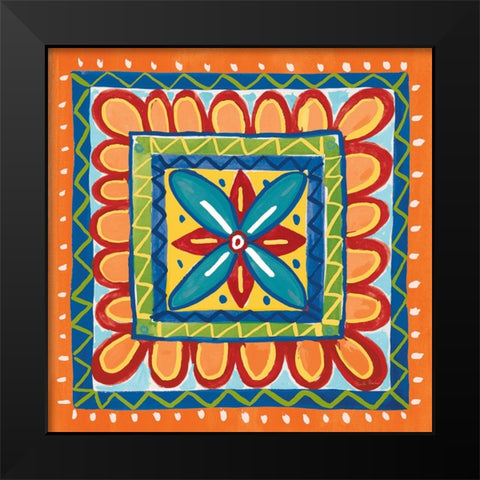 Mucho Caliente IX Orange Black Modern Wood Framed Art Print by Zaman, Farida
