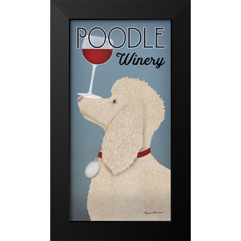 White Poodle Winery Black Modern Wood Framed Art Print by Fowler, Ryan