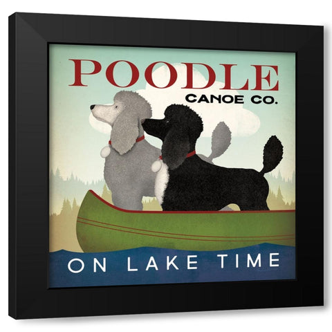Double Poodle Canoe Black Modern Wood Framed Art Print by Fowler, Ryan