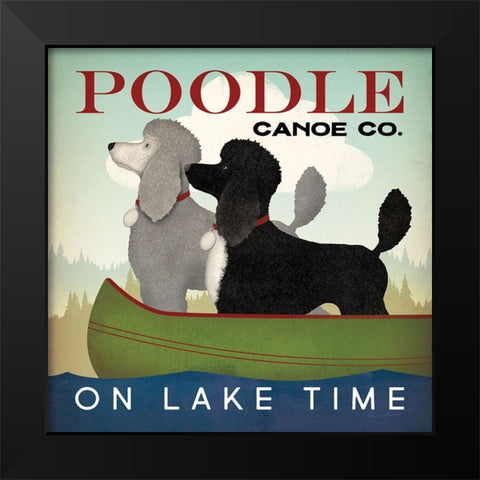 Double Poodle Canoe Black Modern Wood Framed Art Print by Fowler, Ryan