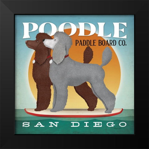 Double Poodle Paddle Board Black Modern Wood Framed Art Print by Fowler, Ryan