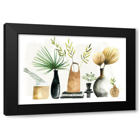 Weekend Plants I Black Modern Wood Framed Art Print with Double Matting by Charro, Mercedes Lopez