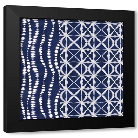 Indigo Splash XII Black Modern Wood Framed Art Print with Double Matting by June, Dina