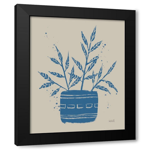 Vallarta Blue Botanical Sketches IX Black Modern Wood Framed Art Print by Tavoletti, Anne