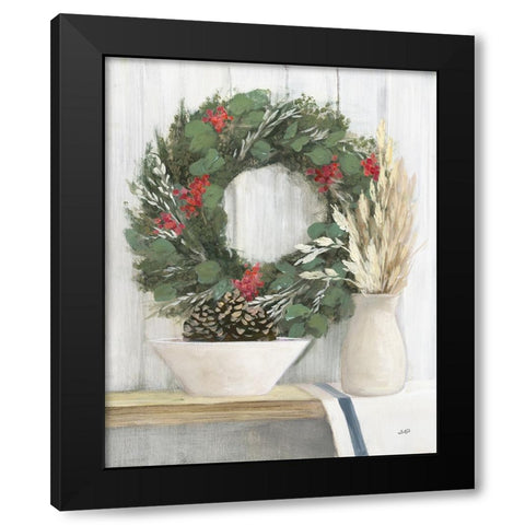 Natural Christmas I Blue Black Modern Wood Framed Art Print by Purinton, Julia