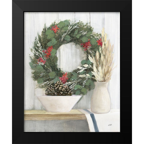 Natural Christmas I Blue Black Modern Wood Framed Art Print by Purinton, Julia