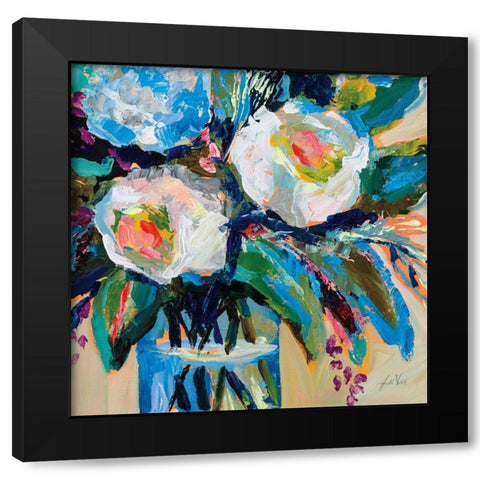Wall Flowers Black Modern Wood Framed Art Print by Vertentes, Jeanette