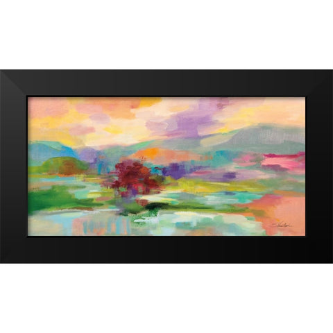 Sunset Lake Hues Black Modern Wood Framed Art Print by Vassileva, Silvia