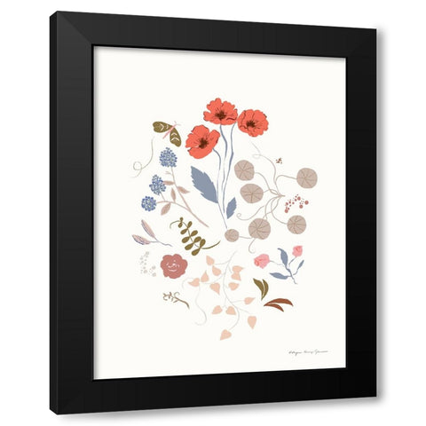 Fleurette III Black Modern Wood Framed Art Print by Kucwaj-Tybur, Kasia
