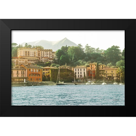 Lake Como Morning Black Modern Wood Framed Art Print by Aledanda