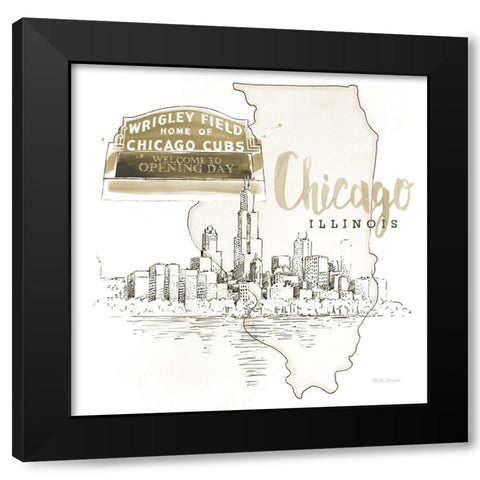 US Cities II Black Modern Wood Framed Art Print by Grove, Beth
