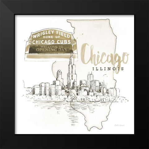 US Cities II Black Modern Wood Framed Art Print by Grove, Beth