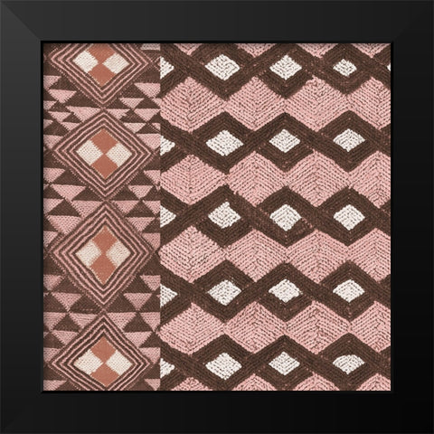 Kuba Cloth Mat I Blush Crop Black Modern Wood Framed Art Print by Schlabach, Sue