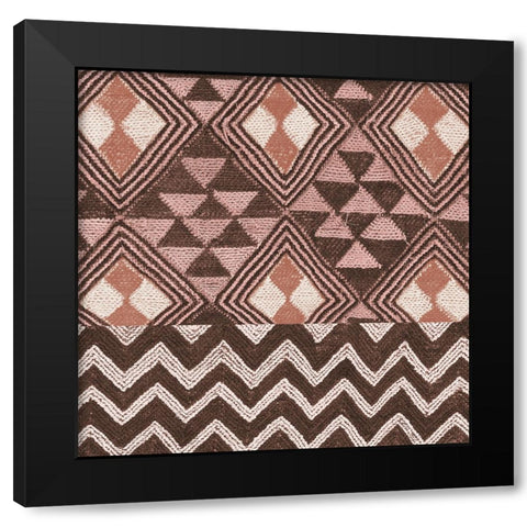 Kuba Cloth Mat II Blush Crop Black Modern Wood Framed Art Print by Schlabach, Sue