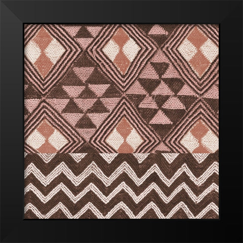 Kuba Cloth Mat II Blush Crop Black Modern Wood Framed Art Print by Schlabach, Sue