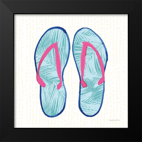 Laguna Flipflops II Black Modern Wood Framed Art Print by Charro, Mercedes Lopez